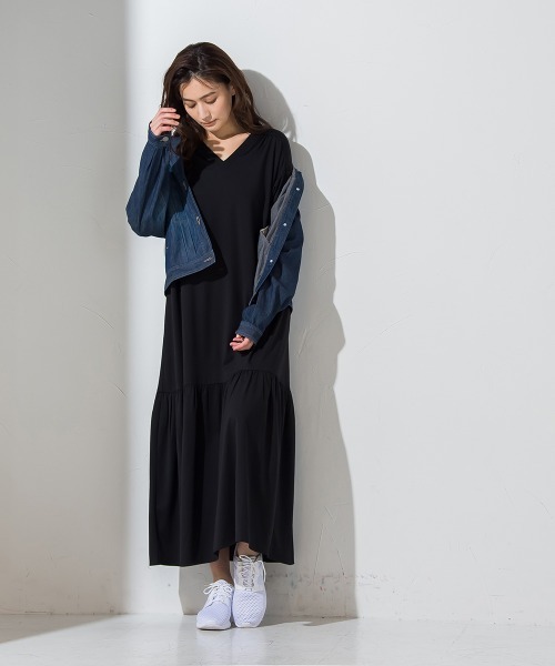 socolla(ソコラ)の「【socolla】ライトオンスデニムジャケット≪洗濯機で洗える≫(デニムジャケット・レディース・ネイビー/オフホワイト/ブルー・M)」の14枚目の写真