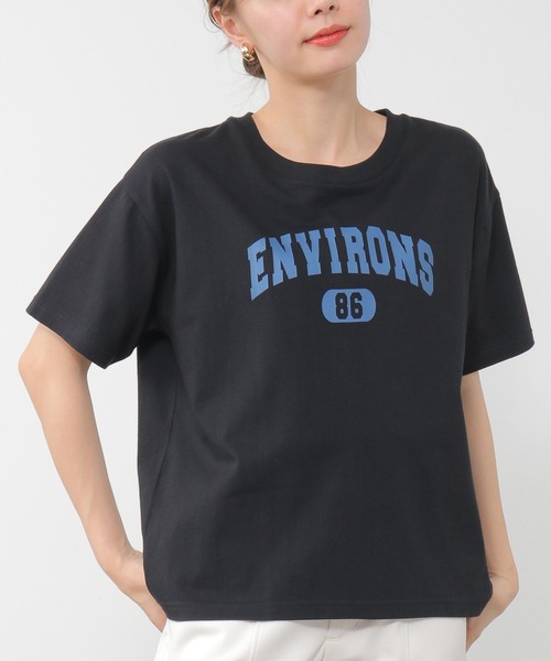 Honeys（ハニーズ）の「カレッジロゴＴシャツ（Tシャツ/カットソー・レディース・パープル/グリーン/ブラウン/ブラック/ホワイト・S/L/M）」の3枚目の写真