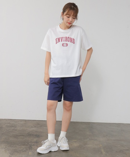 Honeys（ハニーズ）の「カレッジロゴＴシャツ（Tシャツ/カットソー・レディース・パープル/グリーン/ブラウン/ブラック/ホワイト・S/L/M）」の10枚目の写真