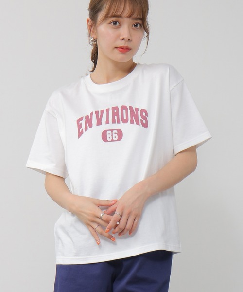Honeys（ハニーズ）の「カレッジロゴＴシャツ（Tシャツ/カットソー・レディース・パープル/グリーン/ブラウン/ブラック/ホワイト・S/L/M）」の21枚目の写真