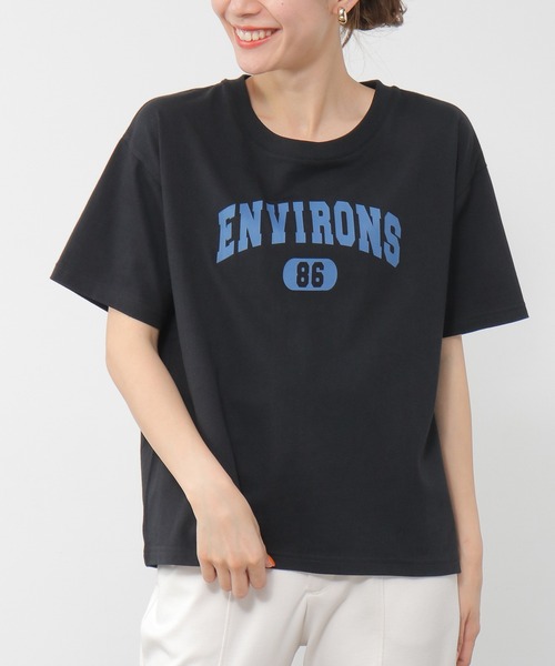 Honeys（ハニーズ）の「カレッジロゴＴシャツ（Tシャツ/カットソー・レディース・パープル/グリーン/ブラウン/ブラック/ホワイト・S/L/M）」の14枚目の写真
