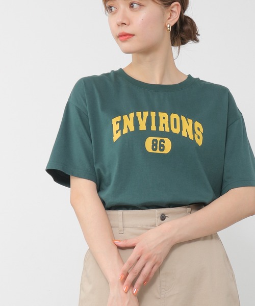 Honeys（ハニーズ）の「カレッジロゴＴシャツ（Tシャツ/カットソー・レディース・パープル/グリーン/ブラウン/ブラック/ホワイト・S/L/M）」の12枚目の写真