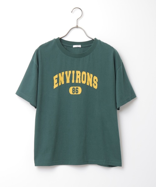 Honeys（ハニーズ）の「カレッジロゴＴシャツ（Tシャツ/カットソー・レディース・パープル/グリーン/ブラウン/ブラック/ホワイト・S/L/M）」の8枚目の写真