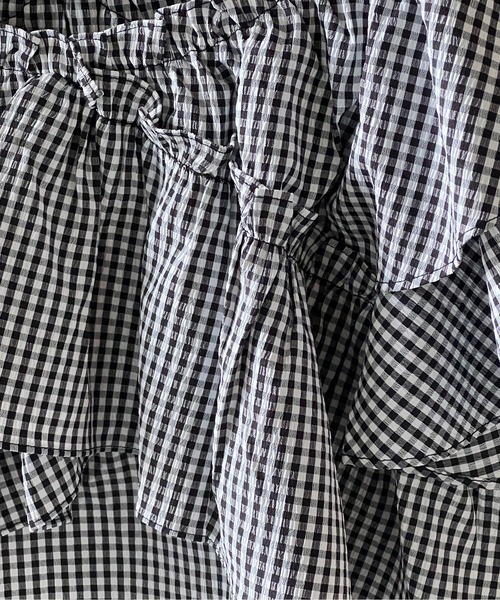 one way（ワンウェイ）の「シャーリングクロスブラウス（シャツ/ブラウス・レディース・ホワイト/ブラック/ライトグリーン/ライトブラウン・FREE）」の7枚目の写真