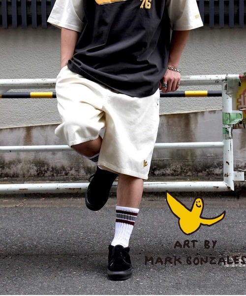 (What it isNt)ART BY MARKGONZALES(ワットイットイズント)の「【(What it isNt)ART BY MARKGONZALES】デニムショーツ(その他パンツ・メンズ・ダークインディゴブルー/オフホワイト/ライトインディゴブルー・M/L/XL)」の2枚目の写真