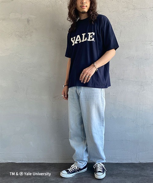 JEANS FACTORY （ジーンズファクトリー）の「[YALE/イェール] 別注 カレッジロゴプリントTシャツ（Tシャツ/カットソー・レディース・ネイビー/ホワイト・XL/L/M）」の3枚目の写真