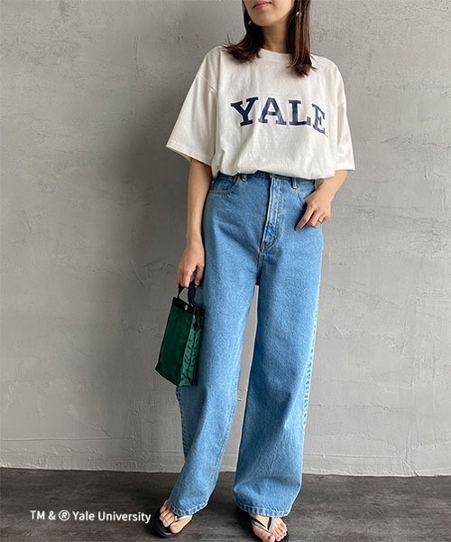 JEANS FACTORY （ジーンズファクトリー）の「[YALE/イェール] 別注 カレッジロゴプリントTシャツ（Tシャツ/カットソー・レディース・ネイビー/ホワイト・XL/L/M）」の22枚目の写真