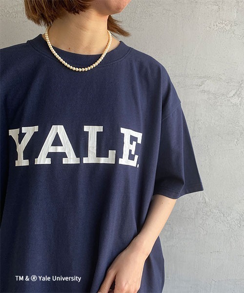 JEANS FACTORY （ジーンズファクトリー）の「[YALE/イェール] 別注 カレッジロゴプリントTシャツ（Tシャツ/カットソー・レディース・ネイビー/ホワイト・XL/L/M）」の15枚目の写真