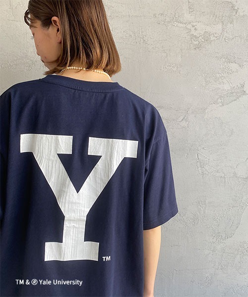 JEANS FACTORY （ジーンズファクトリー）の「[YALE/イェール] 別注 カレッジロゴプリントTシャツ（Tシャツ/カットソー・レディース・ネイビー/ホワイト・XL/L/M）」の20枚目の写真