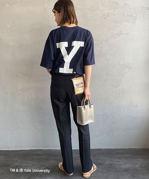 JEANS FACTORY （ジーンズファクトリー）の「[YALE/イェール] 別注 カレッジロゴプリントTシャツ（Tシャツ/カットソー・レディース・ネイビー/ホワイト・XL/L/M）」の8枚目の写真