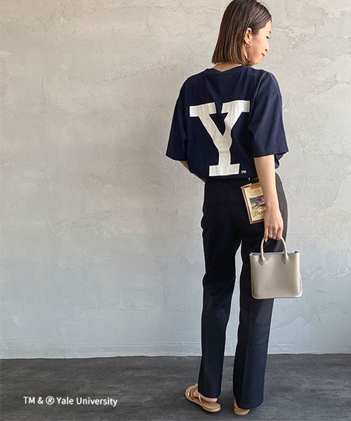 JEANS FACTORY （ジーンズファクトリー）の「[YALE/イェール] 別注 カレッジロゴプリントTシャツ（Tシャツ/カットソー・レディース・ネイビー/ホワイト・XL/L/M）」の14枚目の写真