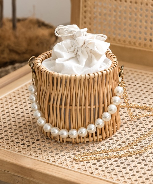 Julia Boutique(ジュリアブティック)の「パール付きかごバッグ/22174(かごバッグ・レディース・ベージュ・ONE)」の10枚目の写真