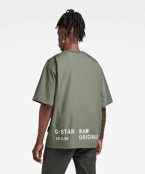 G-STAR(ジースター)の「UTILITY MIX BOXY T-SHIRT/バックプリント/ロゴT/オーバーサイズ(Tシャツ/カットソー・メンズ・ライトグレー/ダークブラック/ライトグリーン・SMALL/MEDIUM/LARGE/X-SMALL/X-LARGE)」の19枚目の写真