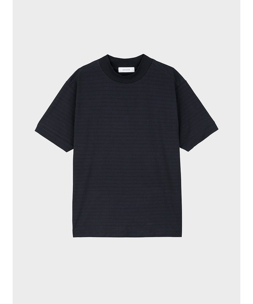 AOURE（アウール）の「和紙マイクロボーダーモックネックTシャツ（T