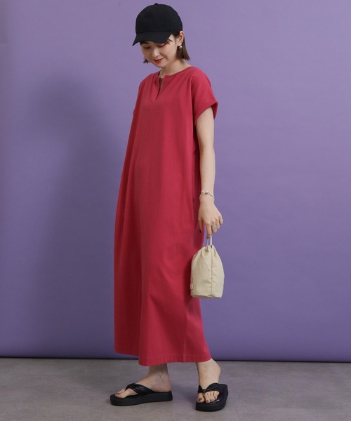 AMERICAN HOLIC(アメリカンホリック)の「スキッパーストレートワンピース(ワンピース・レディース・チャコールグレー/ピンク/ブルー・M/L)」の3枚目の写真