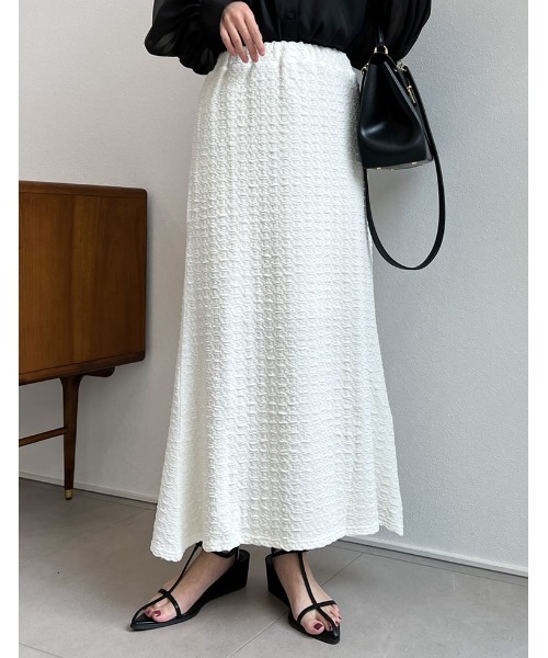 [低身長サイズ有]クラッシュカットジャガードマーメイドスカート