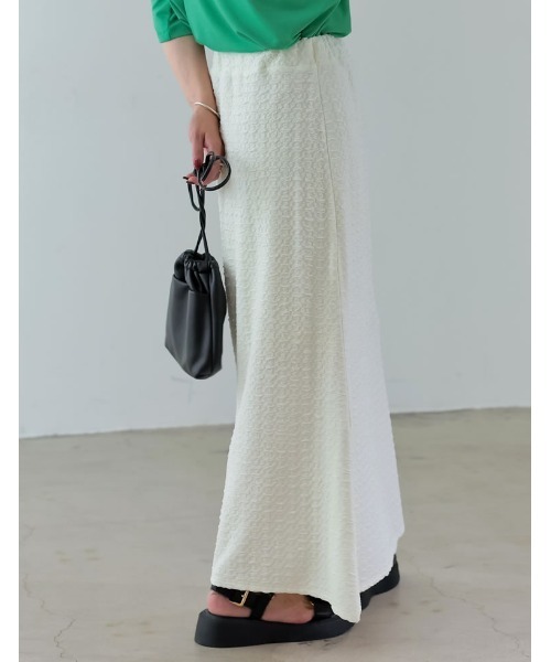 [低身長サイズ有]クラッシュカットジャガードマーメイドスカート