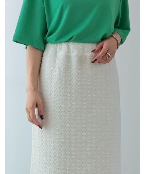 [低身長サイズ有]クラッシュカットジャガードマーメイドスカート
