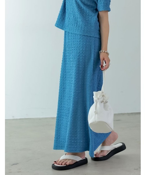 [低身長サイズ有]クラッシュカットジャガードマーメイドスカート