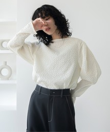 ぽこぽこラウンドスリーブブラウス