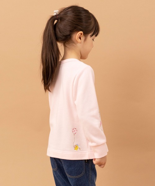 KP（ケーピー）の「日本製/mimiちゃんバルーンプリントと刺しゅうのミニ裏毛トレーナー(100～130cm)（スウェット・キッズ・ピンク/ミント/杢グレー・120cm/130cm/110cm/100cm）」の5枚目の写真