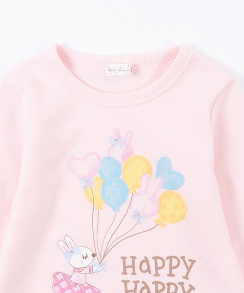 KP（ケーピー）の「日本製/mimiちゃんバルーンプリントと刺しゅうのミニ裏毛トレーナー(100～130cm)（スウェット・キッズ・ピンク/ミント/杢グレー・120cm/130cm/110cm/100cm）」の10枚目の写真