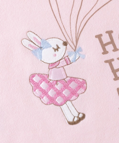 KP（ケーピー）の「日本製/mimiちゃんバルーンプリントと刺しゅうのミニ裏毛トレーナー(100～130cm)（スウェット・キッズ・ピンク/ミント/杢グレー・120cm/130cm/110cm/100cm）」の13枚目の写真