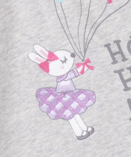 KP ロゴ＆mimiちゃんプリントミニ裏毛トレーナー KP（ケーピー）の「日本製⁄うさぎのmimiちゃん裏毛トレーナー(100