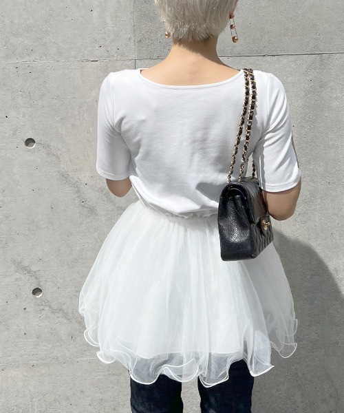 JENNE(ジェンヌ)の「ボリュームチュールカットソー(Tシャツ/カットソー・レディース・ホワイト/ブラック・SMALL/MEDIUM/LARGE/X-LARGE)」の19枚目の写真