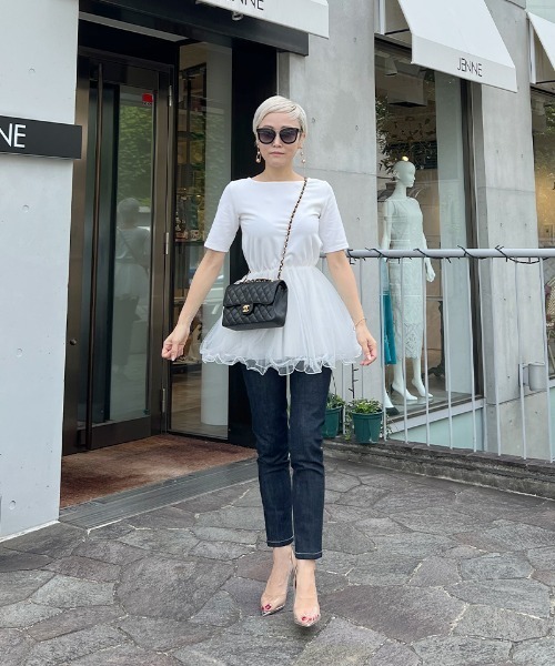 JENNE(ジェンヌ)の「ボリュームチュールカットソー(Tシャツ/カットソー・レディース・ホワイト/ブラック・SMALL/MEDIUM/LARGE/X-LARGE)」の18枚目の写真