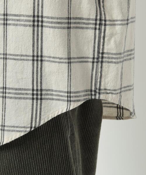 coen（コーエン）の「ウィンターリネンチェックバンドカラーシャツ（シャツ/ブラウス・メンズ・ネイビー/ダークブラウン/オフホワイト・X-LARGE/SMALL/LARGE/MEDIUM）」の21枚目の写真