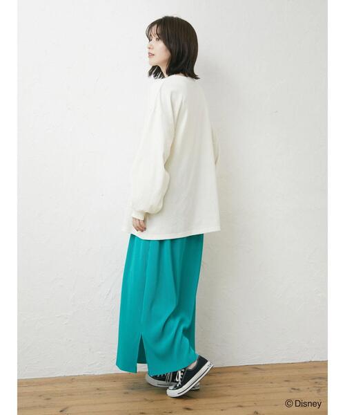 Green　Parks（グリーンパークス）の「・novem9 プリーツナロースカート（スカート・レディース・アイボリー/ブラック/ピンク/グリーン・FREE）」の6枚目の写真