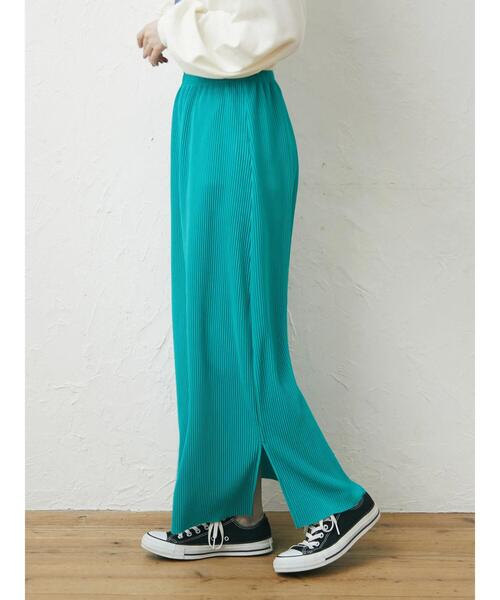 Green　Parks（グリーンパークス）の「・novem9 プリーツナロースカート（スカート・レディース・アイボリー/ブラック/ピンク/グリーン・FREE）」の8枚目の写真