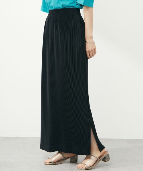 Green　Parks（グリーンパークス）の「・novem9 プリーツナロースカート（スカート・レディース・アイボリー/ブラック/ピンク/グリーン・FREE）」の3枚目の写真