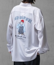 Red Cap Girl | 【a-r】〔Red Cap Girl/レッドキャップガール〕ナチュラルストレッチ イラスト刺繍 ルーズサイズシャツ　長袖(シャツ/ブラウス)