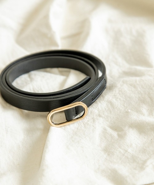 SMELLY（スメリー）の「オーバルリングベルト（ベルト・レディース・キャメル/ブラック・-）」の2枚目の写真