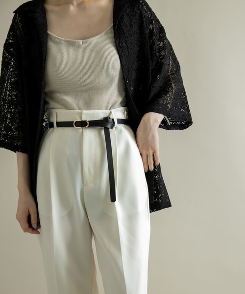 SMELLY（スメリー）の「オーバルリングベルト（ベルト・レディース・キャメル/ブラック・-）」の4枚目の写真