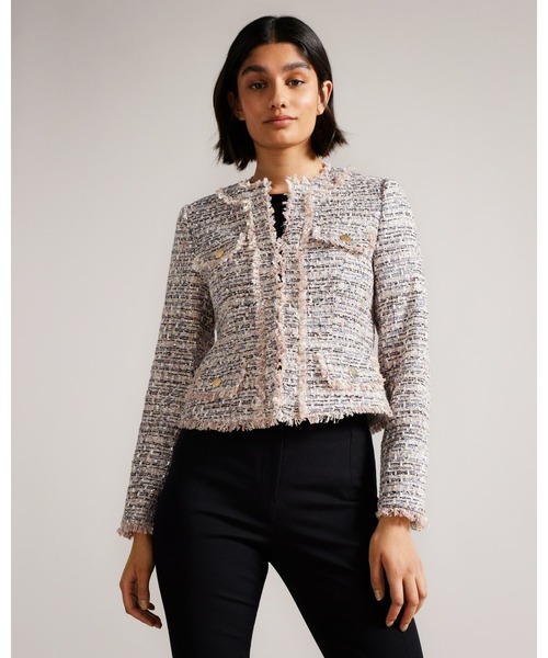 Ted Baker(テッドベーカー)の「RENATA ショート フリンジ ジャケット(テーラードジャケット・レディース・ライトピンク・1/2/3/0)」の1枚目の写真