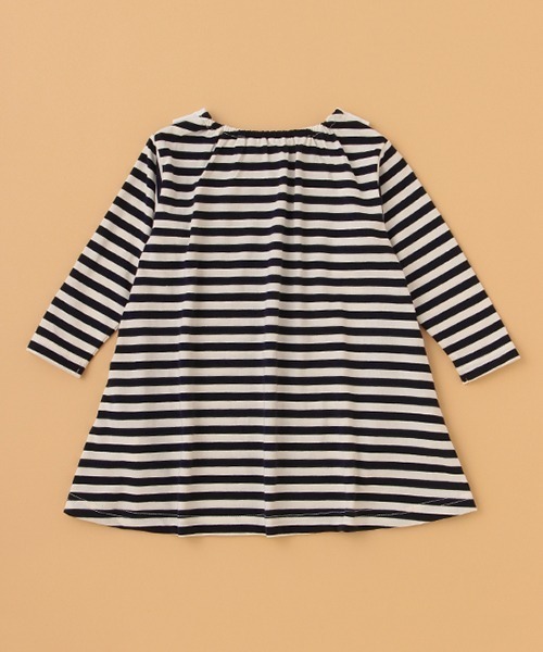 kladskap(クレードスコープ)の「ネコ衿ボーダーワンピース(ワンピース・キッズ・アイボリー/グリーン・90cm/100cm/110cm/80cm/120cm)」の4枚目の写真