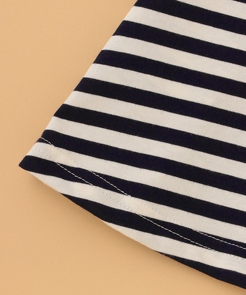 kladskap(クレードスコープ)の「ネコ衿ボーダーワンピース(ワンピース・キッズ・アイボリー/グリーン・90cm/100cm/110cm/80cm/120cm)」の7枚目の写真