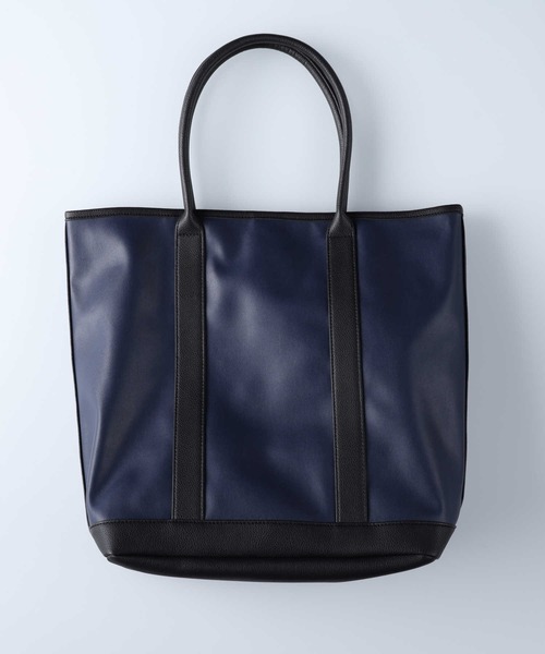 BACK NUMBER(バックナンバー)の「【BACK NUMBER】ケース付きフェイクレザートートバック【A4対応】(トートバッグ・メンズ・ブラック/ネイビー・ONE SIZE)」の13枚目の写真