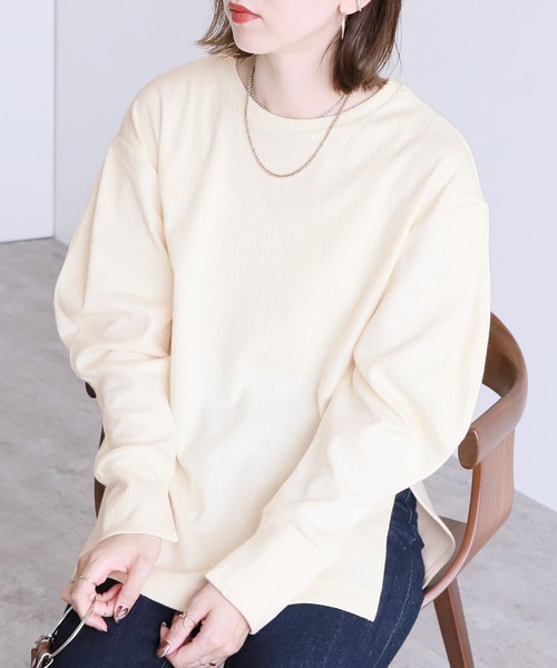 reca(レカ)の「マトンスリーブプルオーバー(Tシャツ/カットソー・レディース・ブラック/キナリ・FREE)」の1枚目の写真