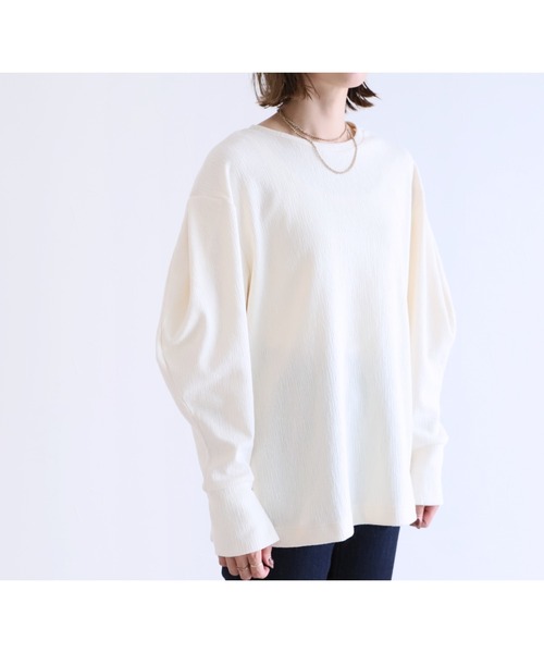reca(レカ)の「マトンスリーブプルオーバー(Tシャツ/カットソー・レディース・ブラック/キナリ・FREE)」の9枚目の写真