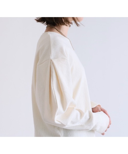 reca(レカ)の「マトンスリーブプルオーバー(Tシャツ/カットソー・レディース・ブラック/キナリ・FREE)」の6枚目の写真