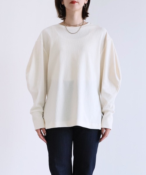 reca(レカ)の「マトンスリーブプルオーバー(Tシャツ/カットソー・レディース・ブラック/キナリ・FREE)」の19枚目の写真