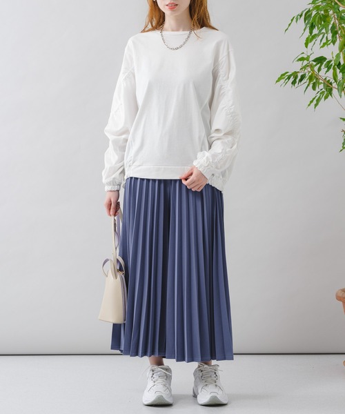 vingtrois（バントロア）の「vingtrois シャーリング切替カットプルオーバー（Tシャツ/カットソー・レディース・ブラック/グレイッシュベージュ/ホワイト・FREE）」の21枚目の写真