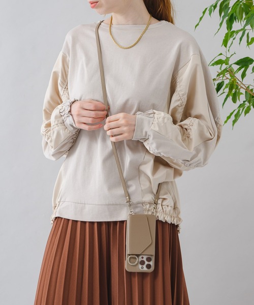 vingtrois（バントロア）の「vingtrois シャーリング切替カットプルオーバー（Tシャツ/カットソー・レディース・ブラック/グレイッシュベージュ/ホワイト・FREE）」の8枚目の写真