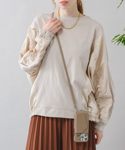 vingtrois（バントロア）の「vingtrois シャーリング切替カットプルオーバー（Tシャツ/カットソー・レディース・ブラック/グレイッシュベージュ/ホワイト・FREE）」の9枚目の写真