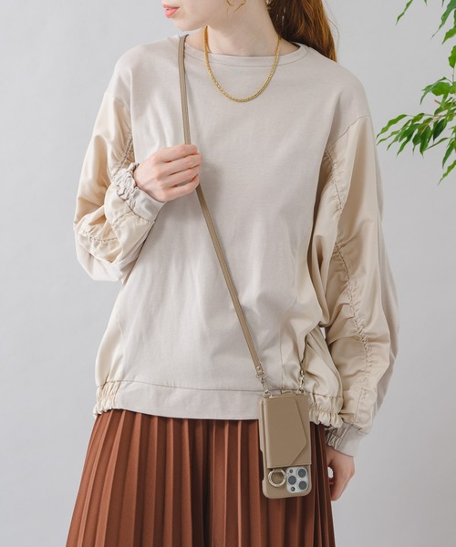 vingtrois（バントロア）の「vingtrois シャーリング切替カットプルオーバー（Tシャツ/カットソー・レディース・ブラック/グレイッシュベージュ/ホワイト・FREE）」の10枚目の写真