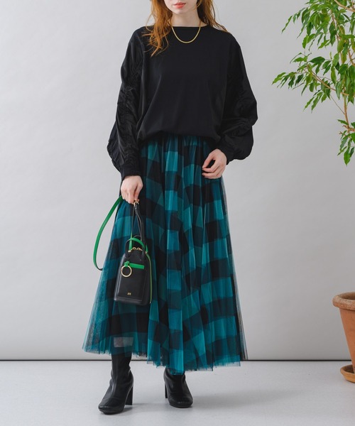 vingtrois（バントロア）の「vingtrois シャーリング切替カットプルオーバー（Tシャツ/カットソー・レディース・ブラック/グレイッシュベージュ/ホワイト・FREE）」の13枚目の写真